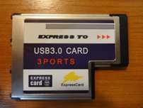 ExpressCard Usb 3.0 три порта, адаптер, карта 54mm