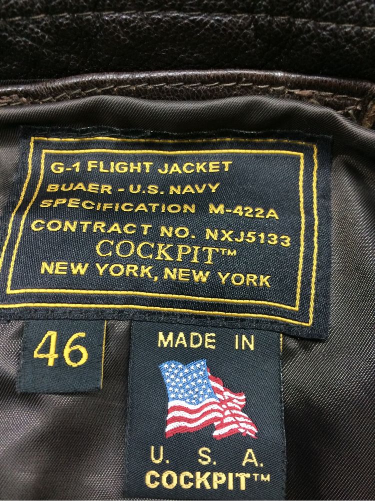 Кожанная куртка Cockpit G-1 оригинал