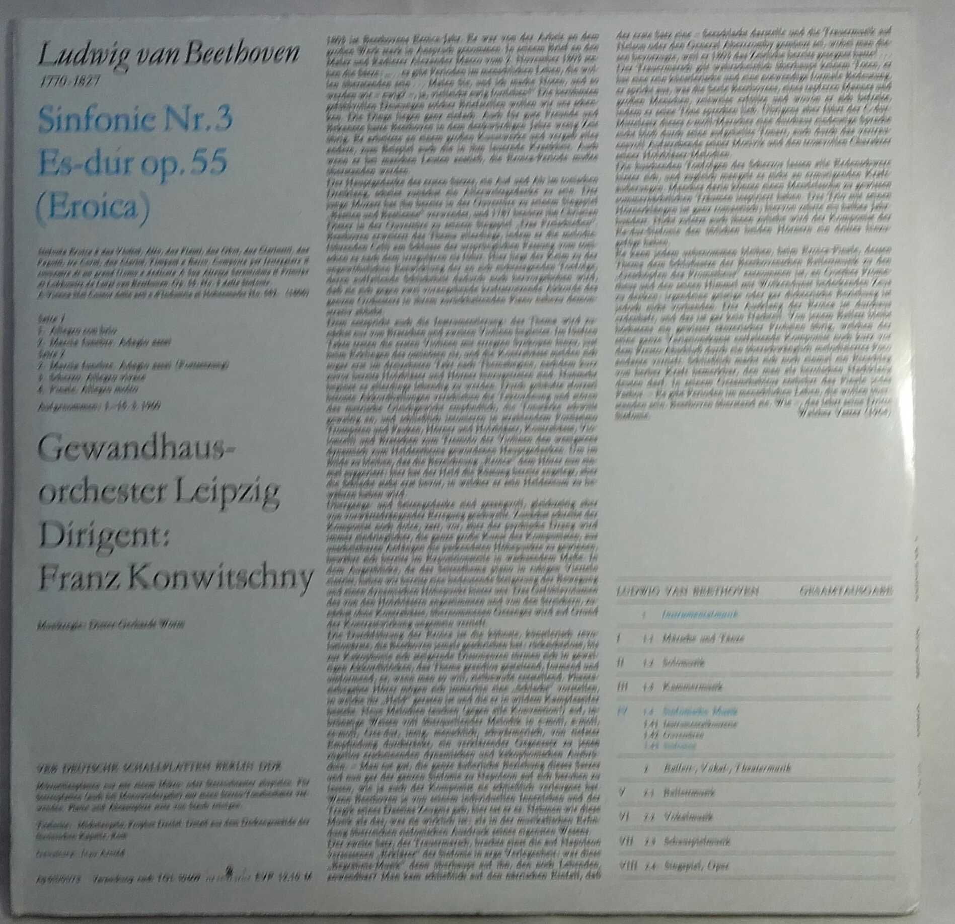 Beethoven Symfonia Nr 3 Es-dur op.55 Eroica, winyl