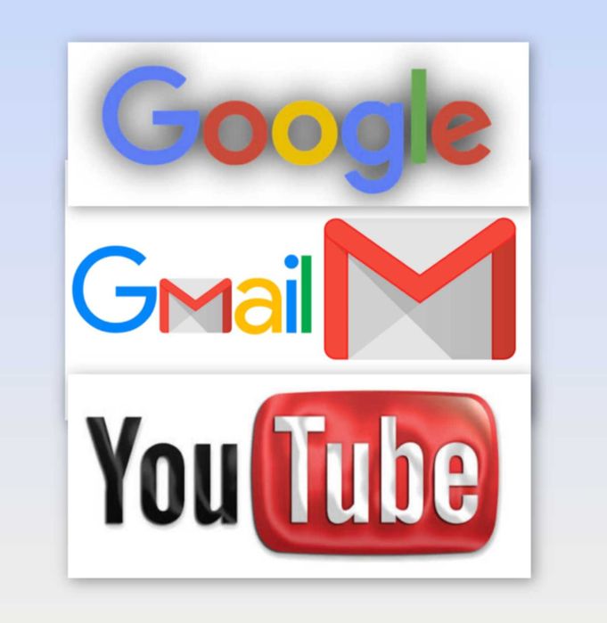 Аккаунты Gmail, YouTube, Google
