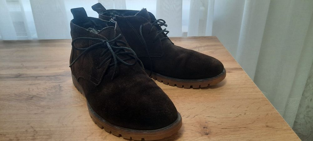 Чоловічі зимові черевики, на хутрі, колір шоколад.