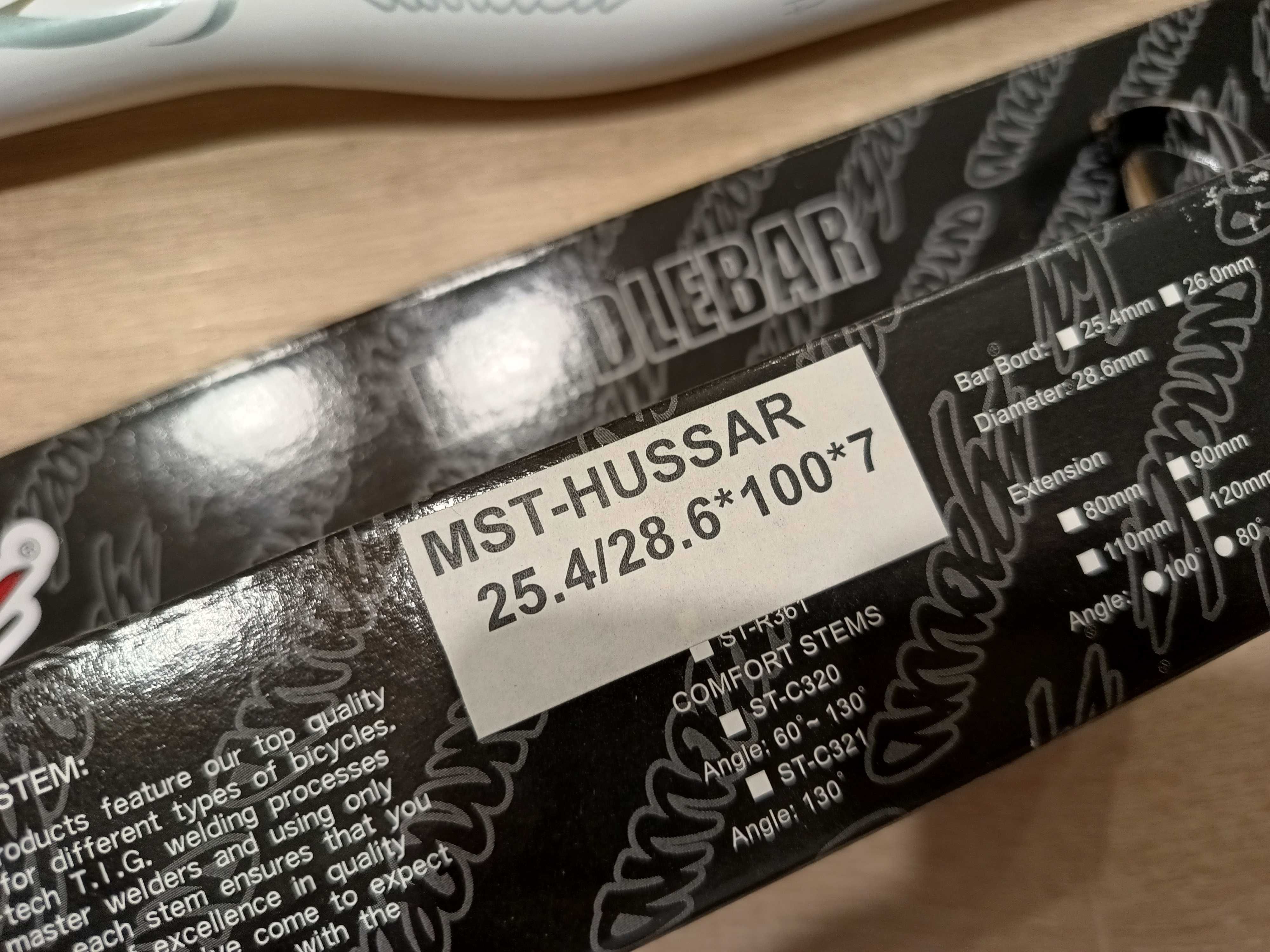 Kierownica + Wspornik AMOEBA Hussar Nowa Biała Alu