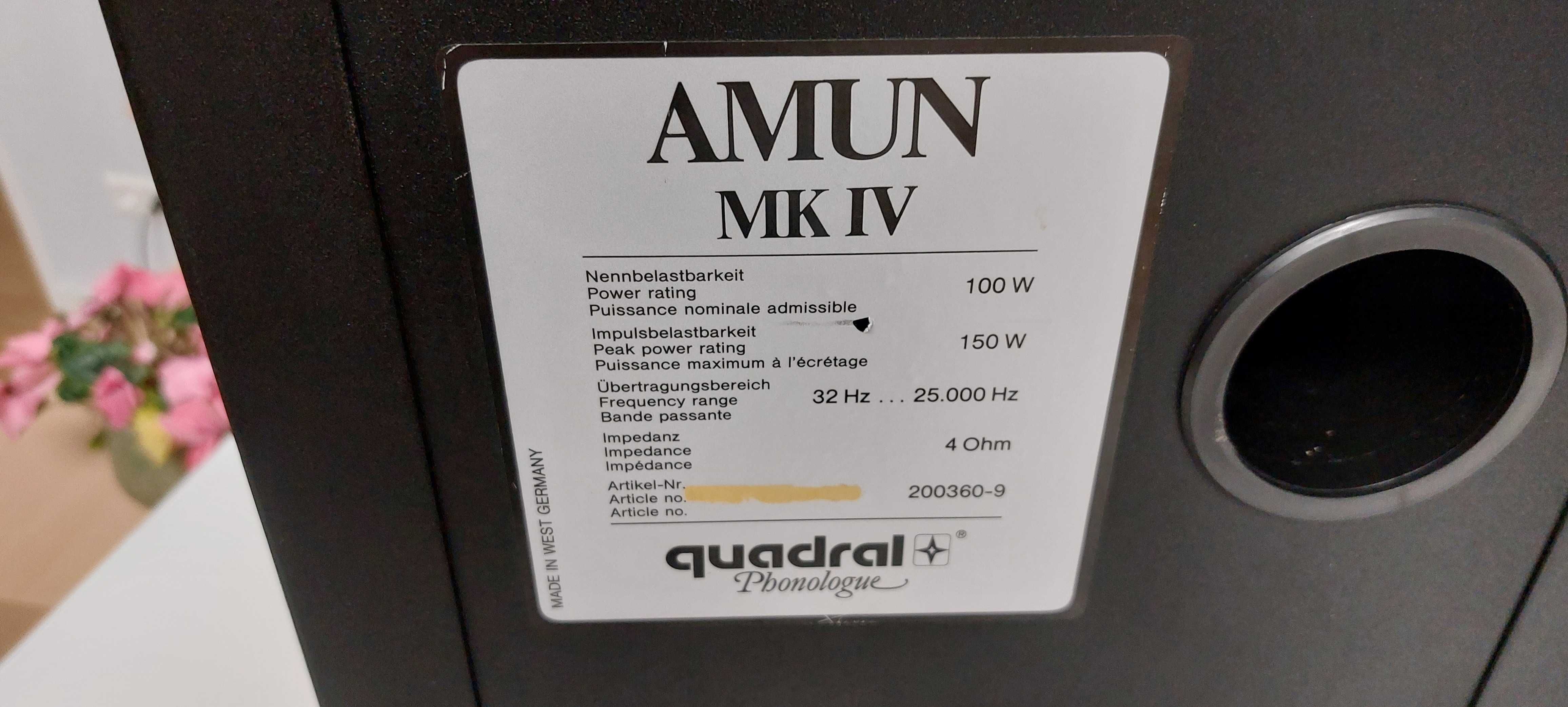 Акустика Quadral Amun IV (1989 - 1992 гг. 26 кг. шт N.P. 2000DM )