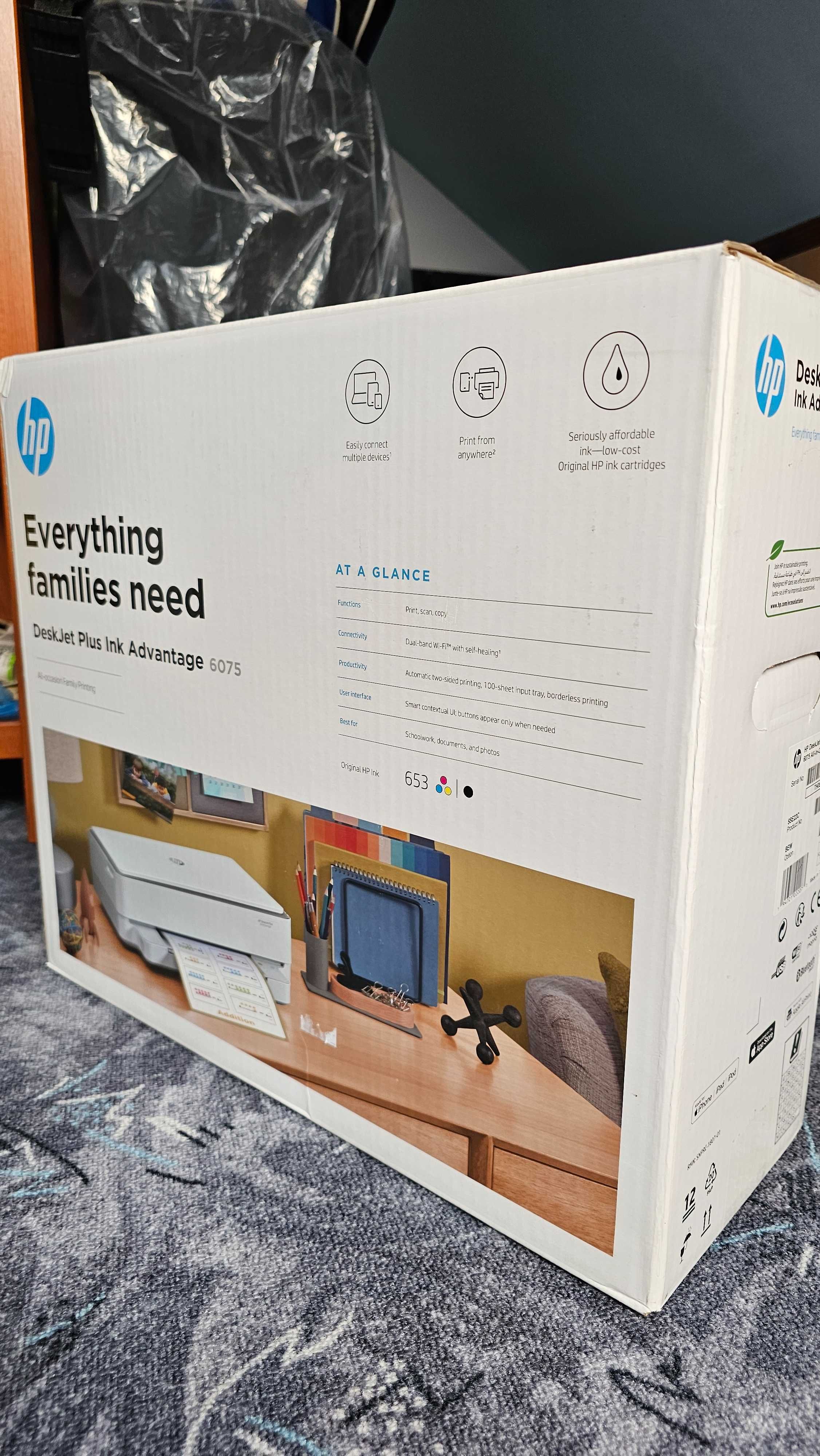 Urządzenie wielofunkcyjne HP Ink Advantage 6075 WiFi, duplex, NOWE