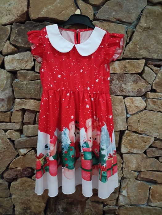 Sukienka sukieneczka Boże Narodzenie Mikołajki tunika rozm 122-128