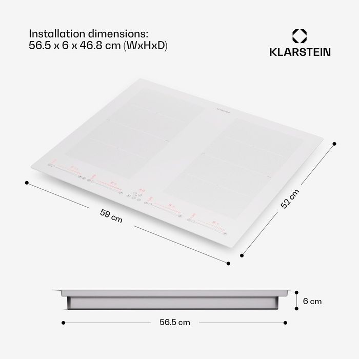 Индукционная плита 60 см  4 зоны Flex 7200W Touch White(Нiмеччина)