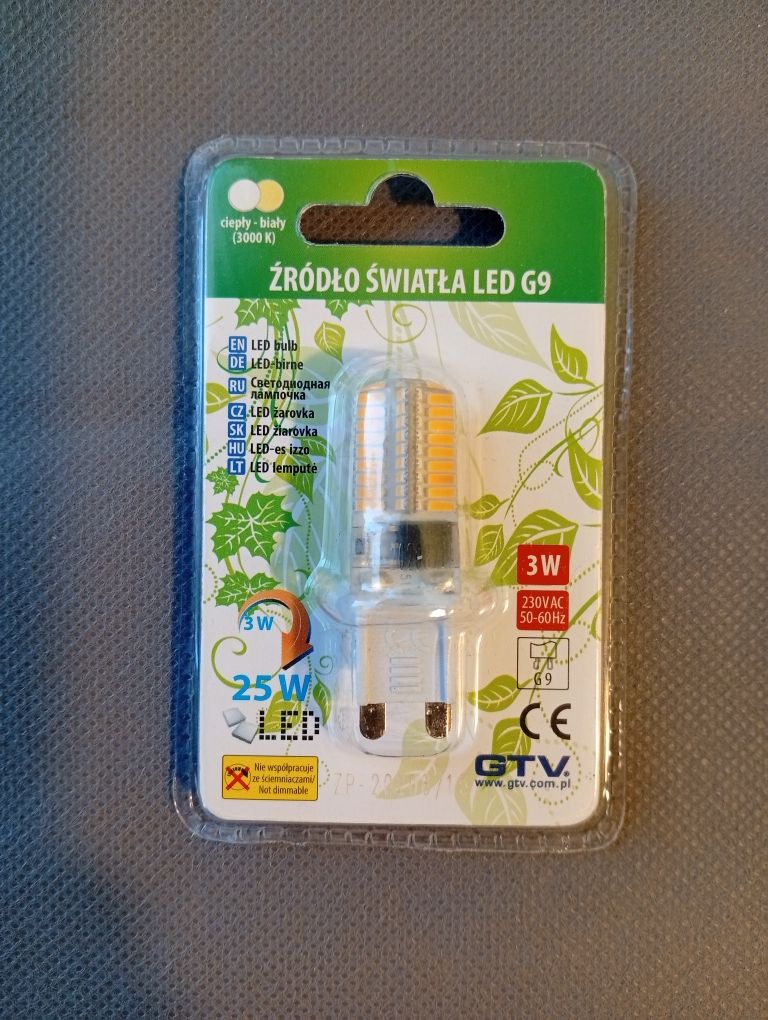 Źródo światła LED G9 /3W/ 230V- 10sztuk komplet