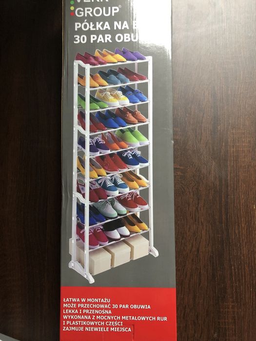 Półka na buty regał szafka stojak biały 48tknd