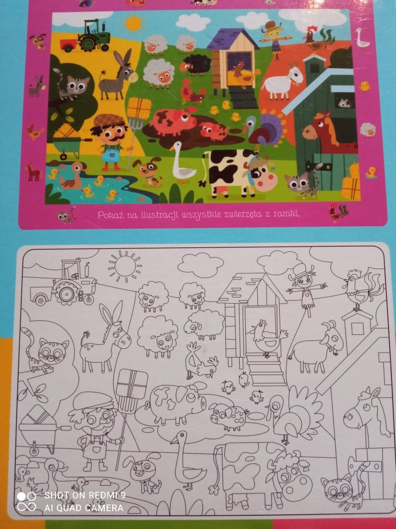 Puzzle 2+ Zielona Sowa 20 elementów zwierzęta na wsi kolorowanka