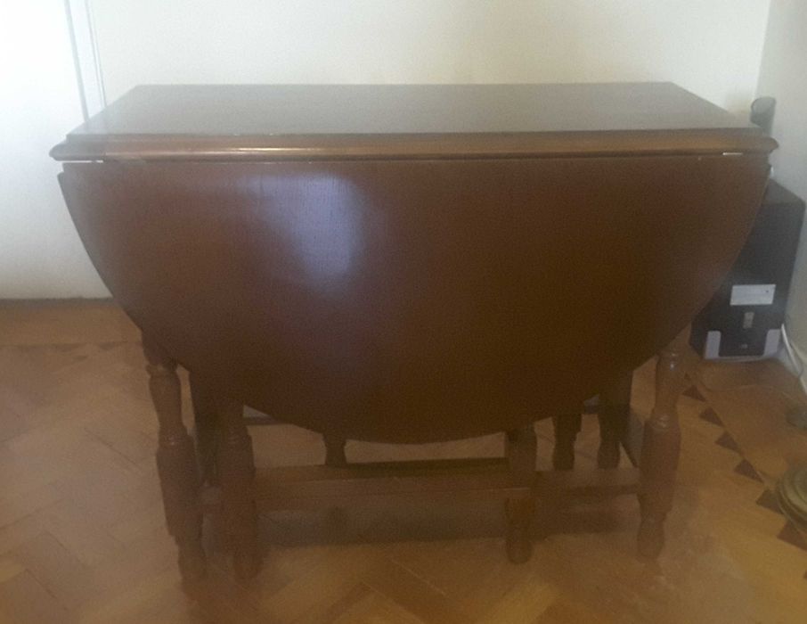 Mesa Antiga de Abas Oval Dobrável