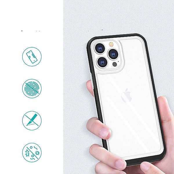 Clear 3in1 etui do iPhone 13 Pro Max żelowy pokrowiec z ramką czarny