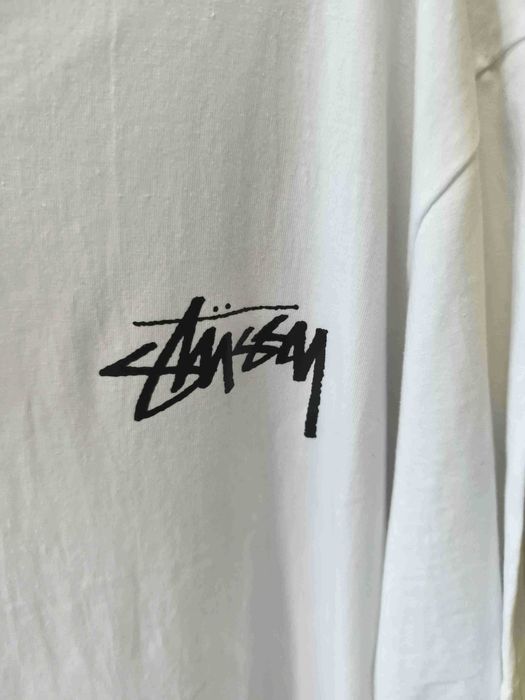 Stussy Męska Biała Koszulka z Nadrukiem Rozmiar XL