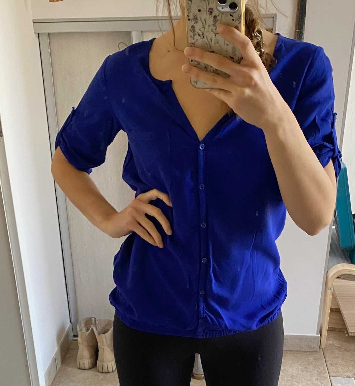 Granatowa koszulka bluzka Pull & Bear S, 36