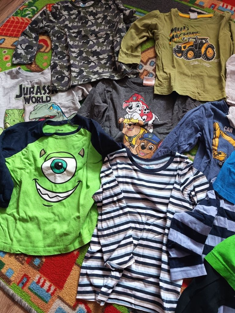 12szt bluzek z długim rękawem dla chłopca 98/104