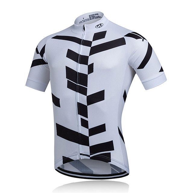 Koszulka rowerowa kolarska EU XS krótki rękaw biała z czarnym wzorem