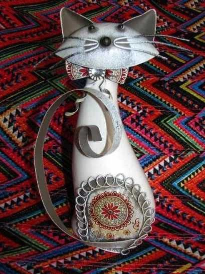 figurka porcelana rękodzieło kot
