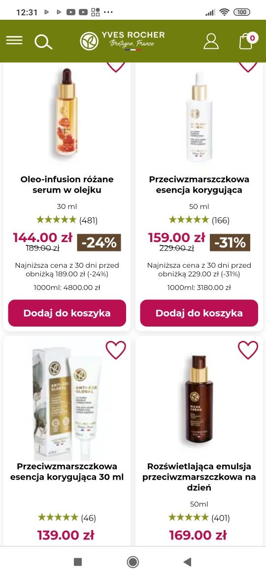 Riche Creme olejek z róży demakijaz lub wzmacniajaco jako baza