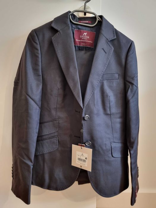 Fato Sacoor calça/casaco NOVO azul escuro 38/UK 12