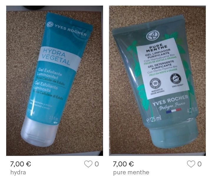 Vários artigos Yves Rocher