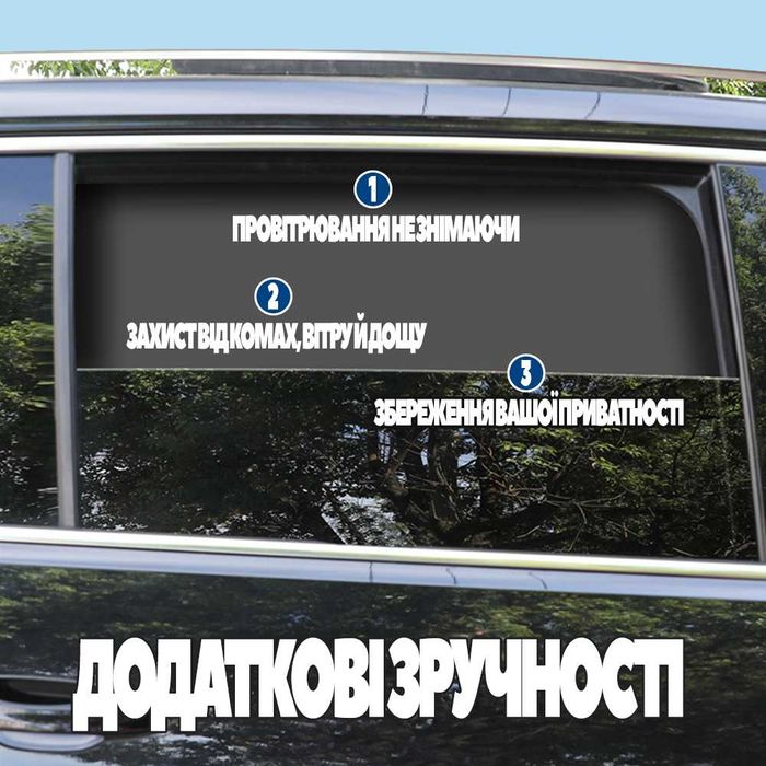 Магнітна сонцезахисна шторка на бокове вікно в авто для машини 50×80см