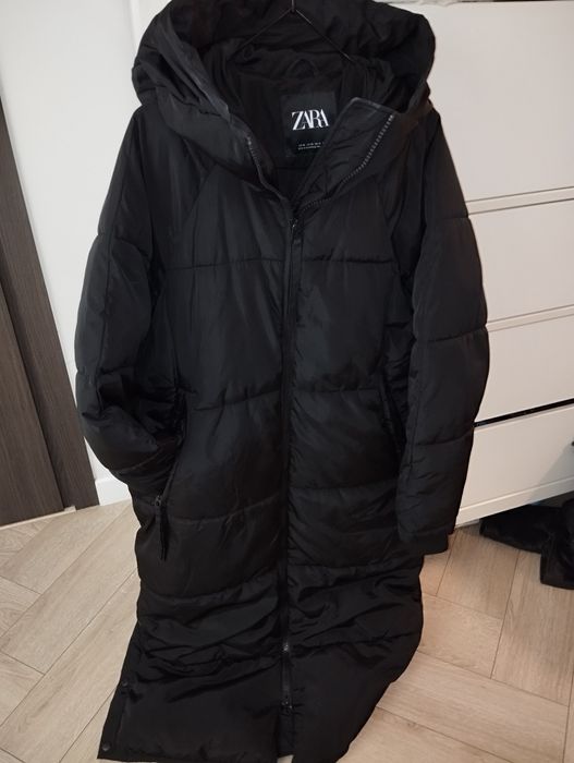 Oversize płaszcz kurtka długa zara z kapturem