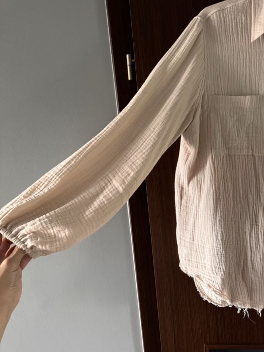 Koszula muslinowa bezowa Andzela butik oversize
