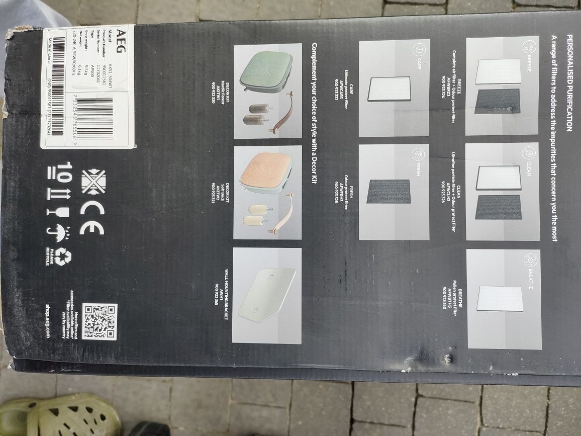 Oczyszczacz powietrza AEG z WiFi miernik PM 1 2.5 10 gwarancja