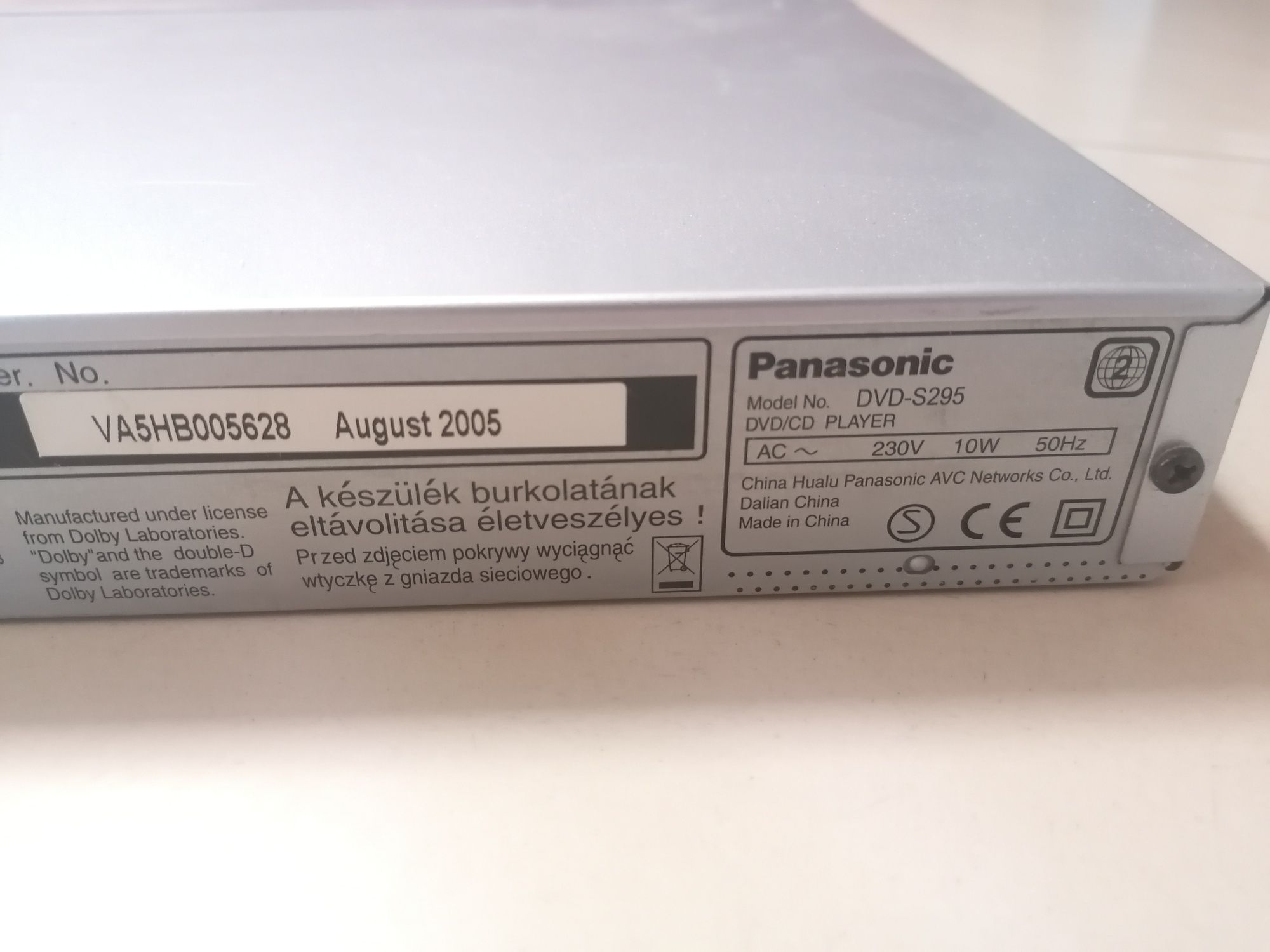 Panasonic DVD-S295 odtwarzacz