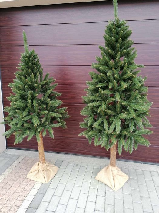 Wysyłka choinka sztuczna na pniu świerk ozdoba świąteczna święta