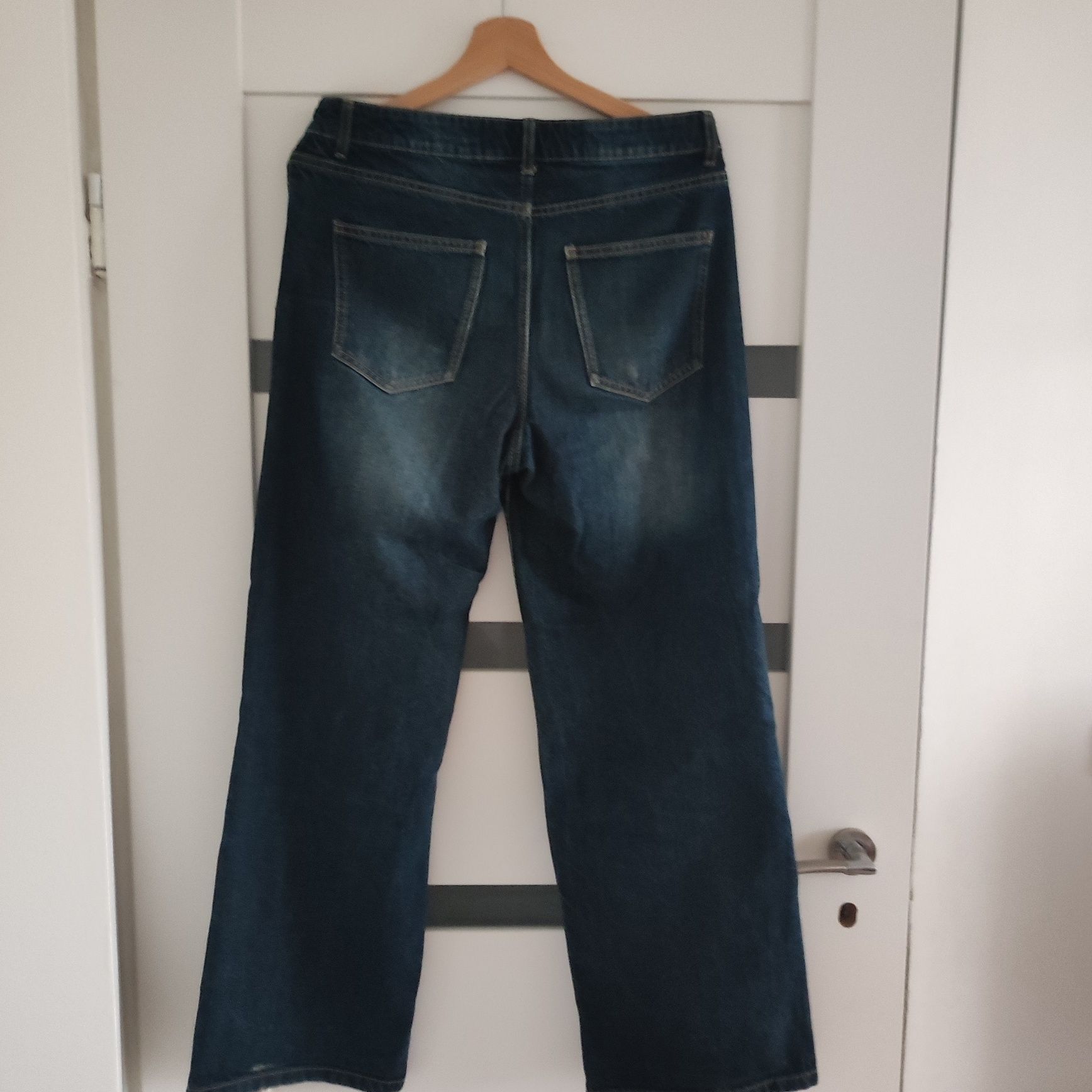 Bershka jeansy baggy z szerokimi nogawkami 36 ciemny granat