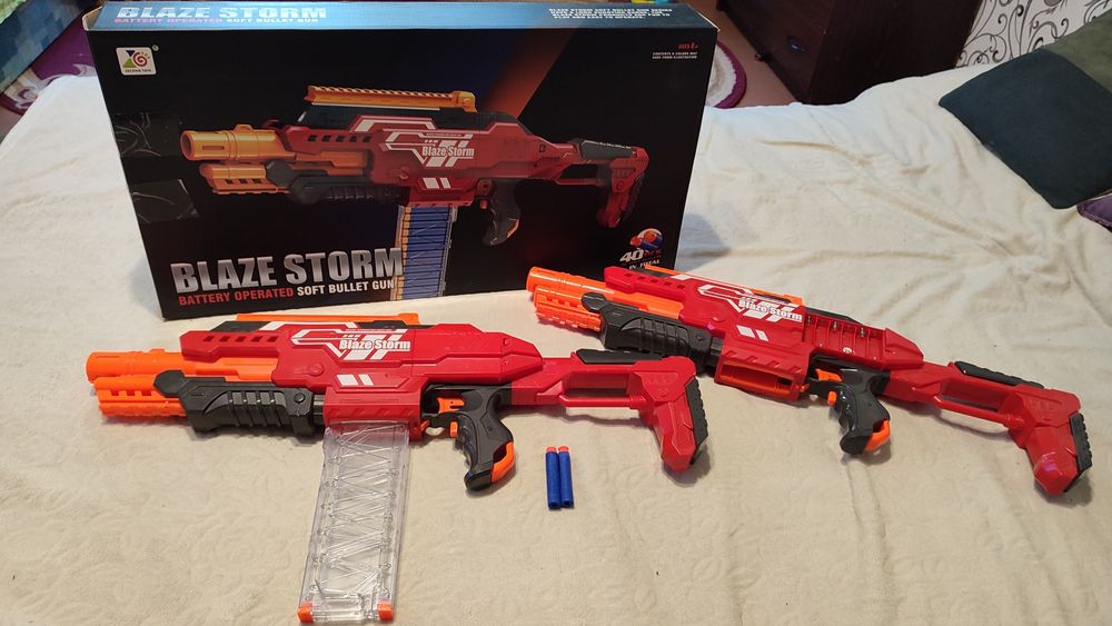 Детский автомат с мягкими пульками на батарейках