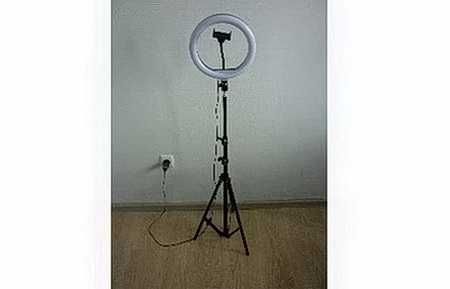 Лампа 33 см ргб кольцевой свет на штативе 2м, с держателем и шарниром