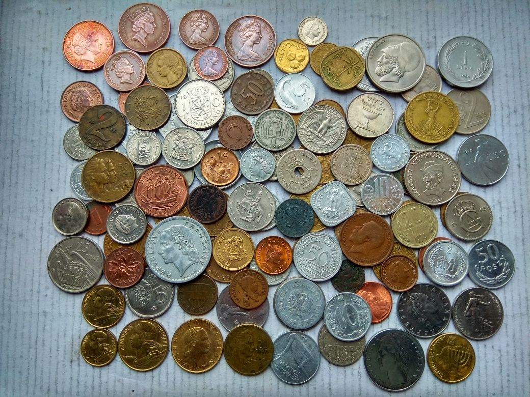 100 монет світу без повторів.набор, 100монет мира,все континенты,микс