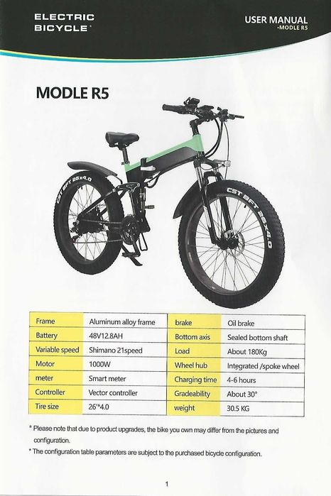 Bicicleta eléctrica (eBike) roda 26"com pouco uso
