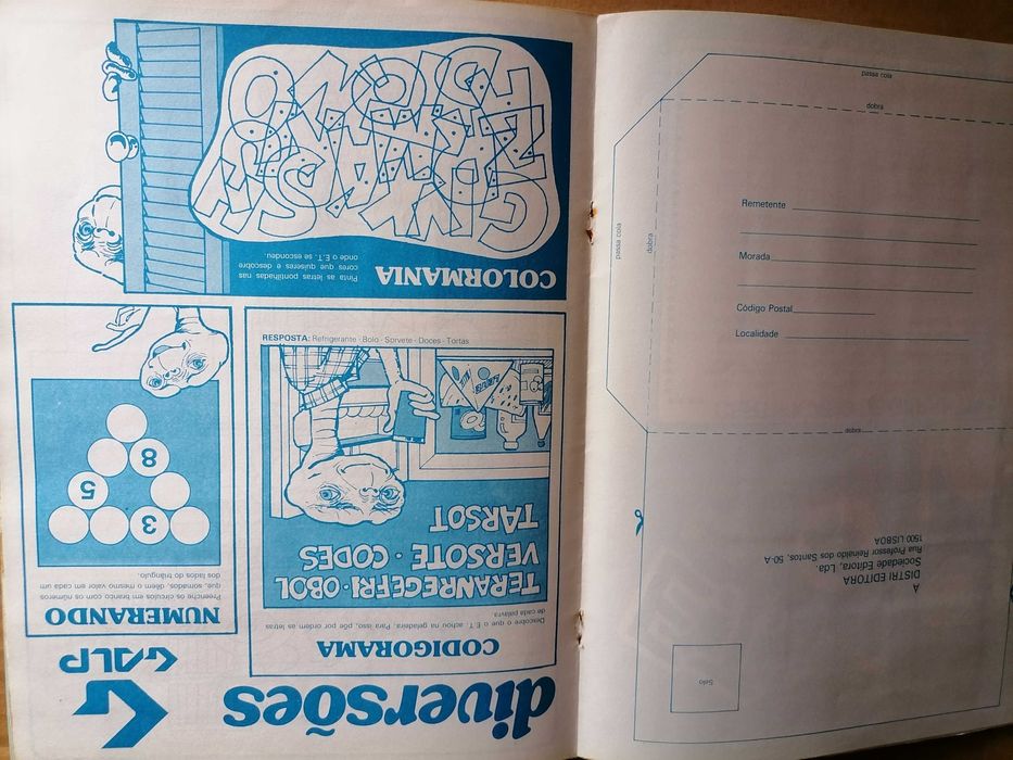 Caderneta Cromos c/Diversões GALP 1982 -  E. T.   O Extraterrestre