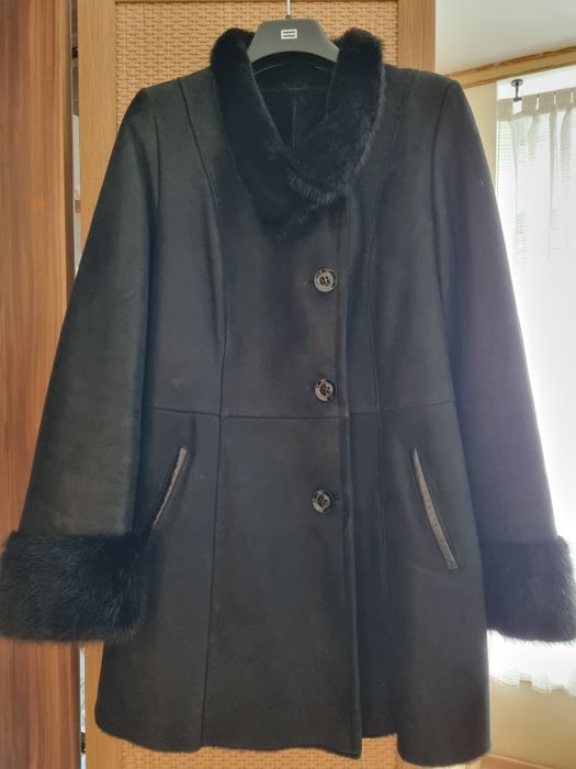 Дубленка натуральная овчина с норкой