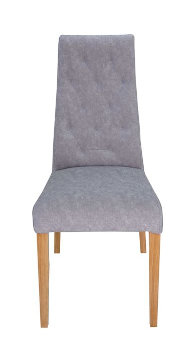 Eleganckie tapicerowane krzesło profilowane oparcie, drewniane nogi