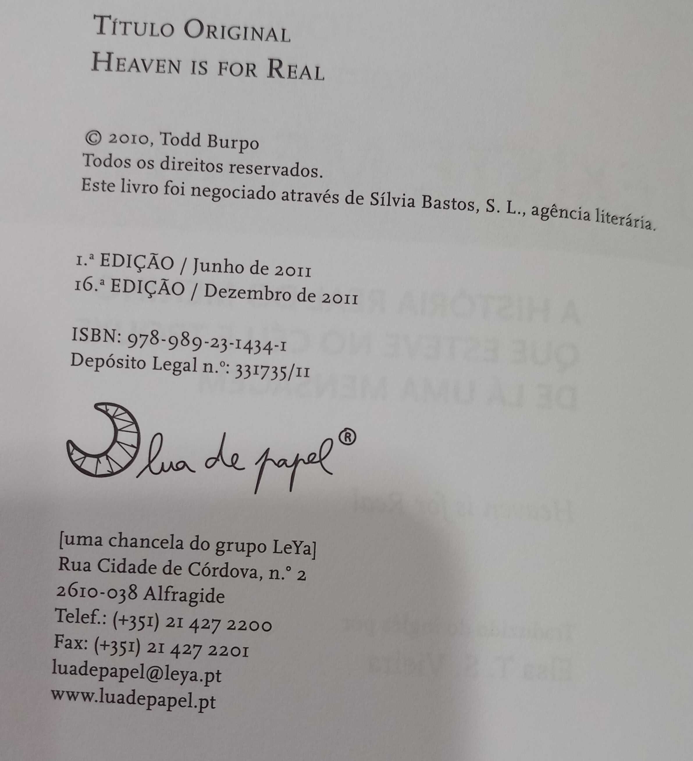 Livro - O Céu Existe Mesmo de Todd Burpo