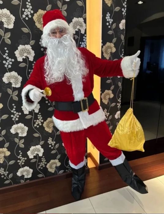 Mikołajki Kostium Strój Świętego Mikołaja – Komplet 13 El Miękki Welur