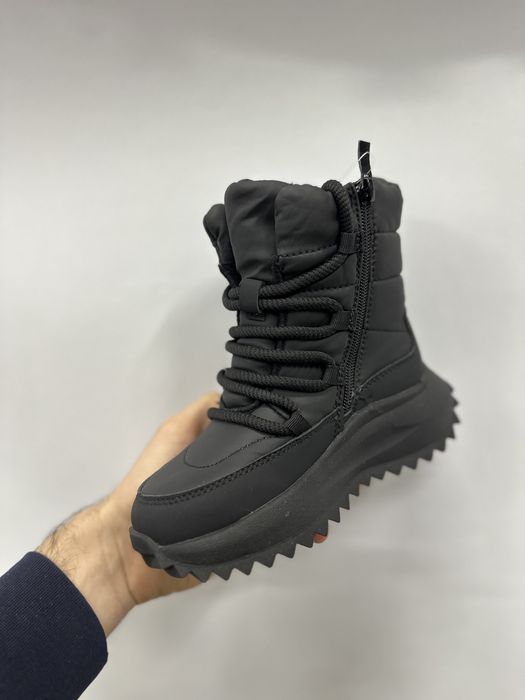 Дутики зимові на овчині 26-32, чорні дутіки черевики, легкі ботинки