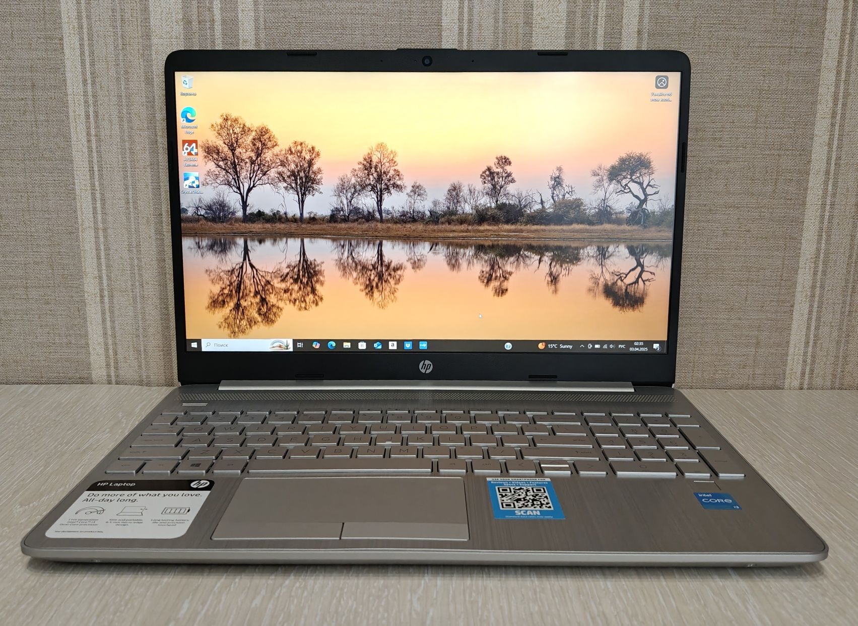 Ноутбук HP 15,6" IPS FHD, Core i3-1115G4, 16GB DDR4, 512Gb SSD