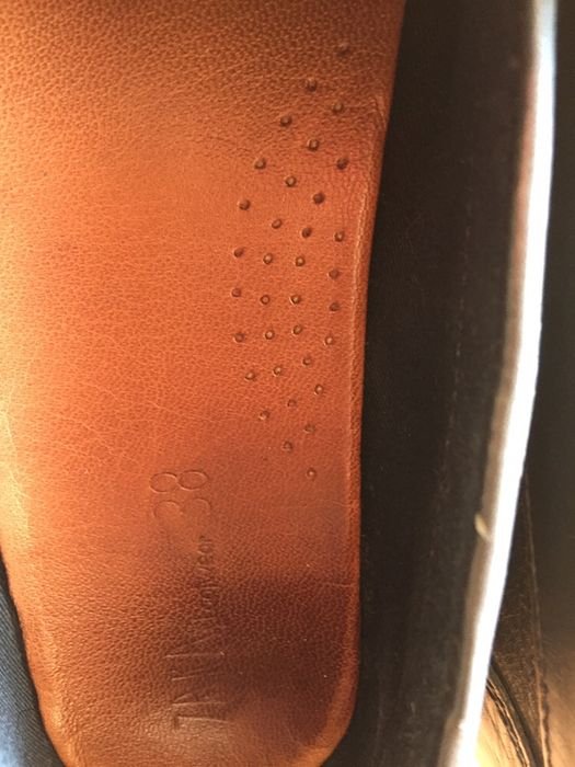 Sapato mocassins em pele azul 38.