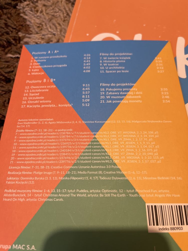 Olek i Ada B B+ przewodniki 5 cz. i płyty CD z piosenkami