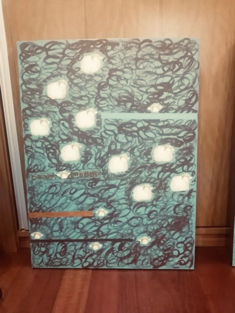 Quadro azul/verde mar 75x90