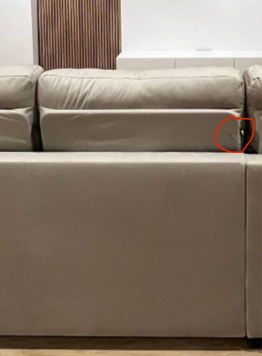 Sofa Chaise Longue - Bege 3 lugares