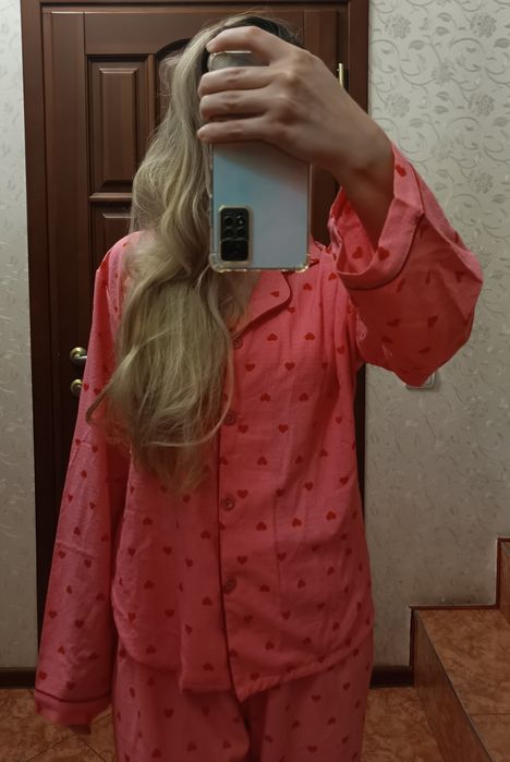 Піжама жіноча рожева в серце