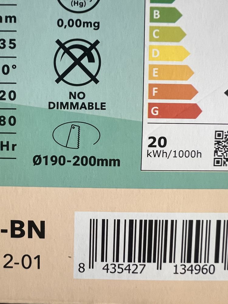 Foco LED branco natural 190 mm