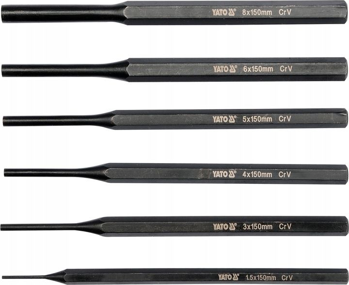 Yato Zestaw Precyzyjnych Wybijaków Stalowych Crv 1.5-8mm 6 Sztuk Yt-47