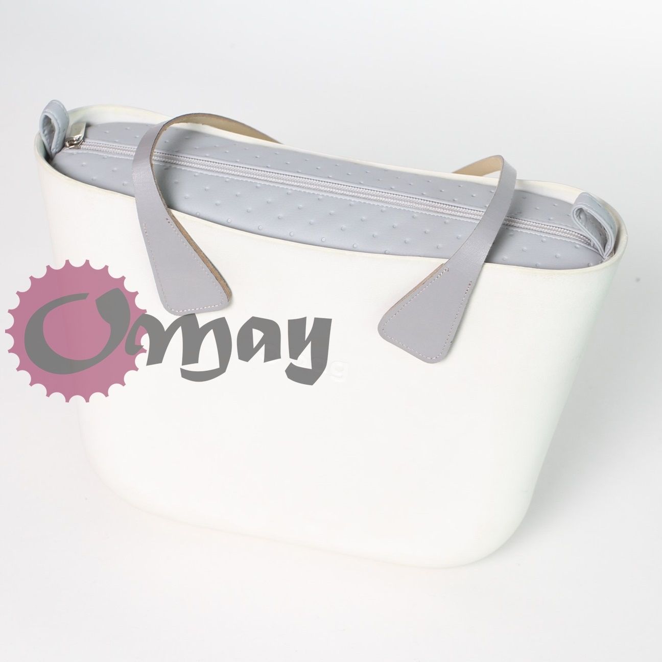 organizer OBAG MINI szary ekoskóra 2 kieszenie elegancki wkład OMAY.PL