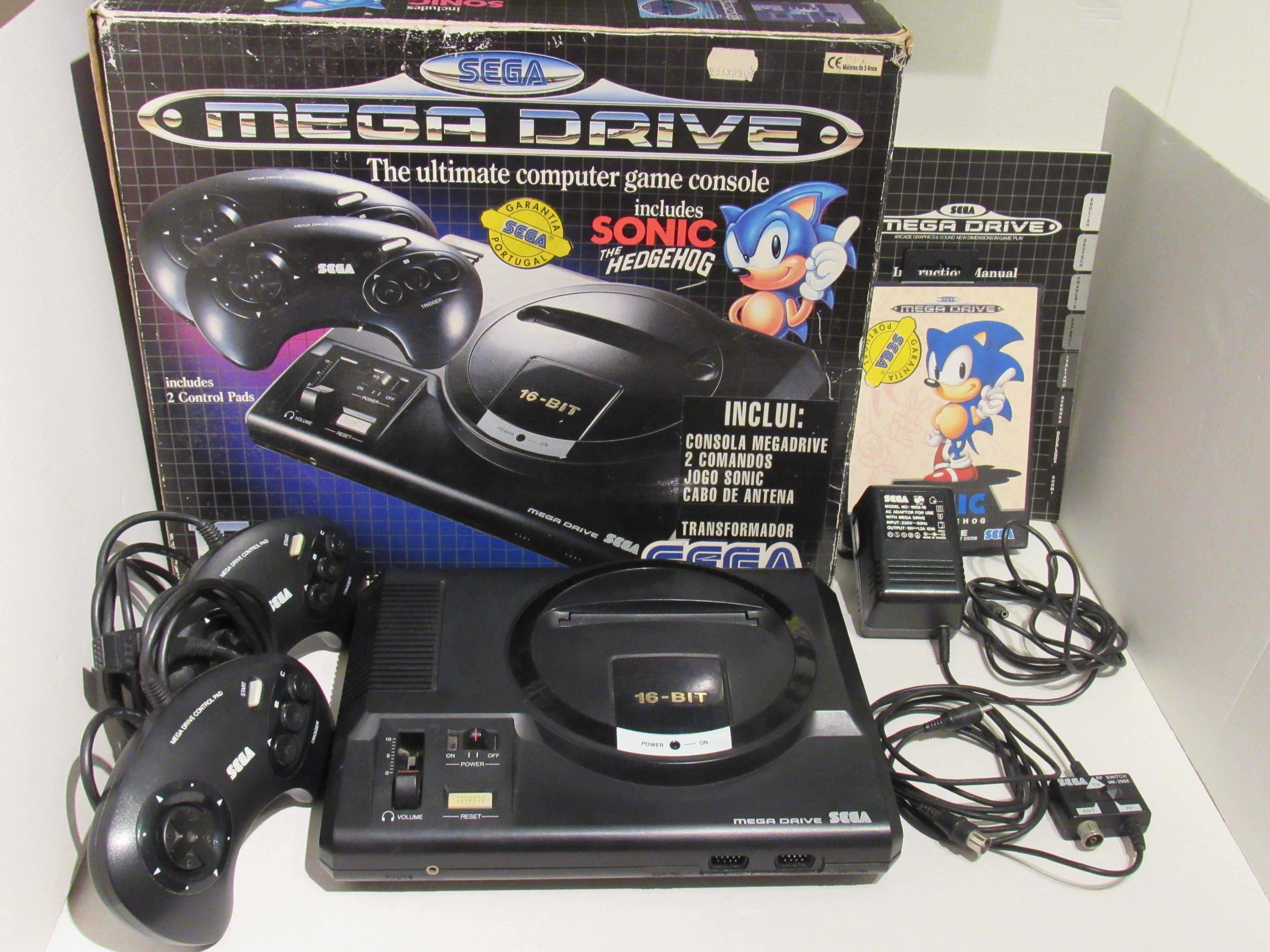 Consola Sega Mega Drive completa em caixa PT Sonic